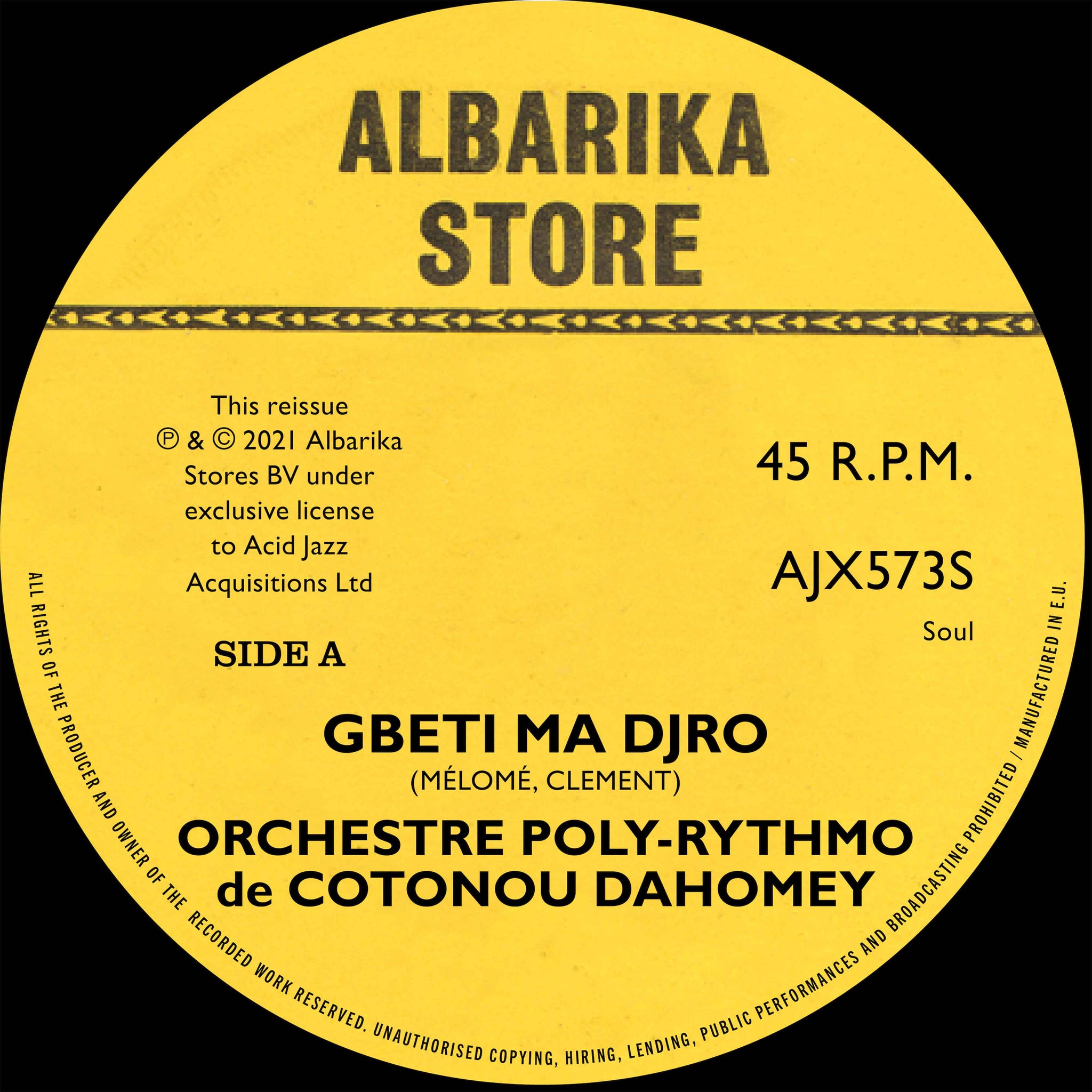 Orchestre Poly-Rythmo de Cotonou Dahomey - Gbeti Ma Djro / Angelina II