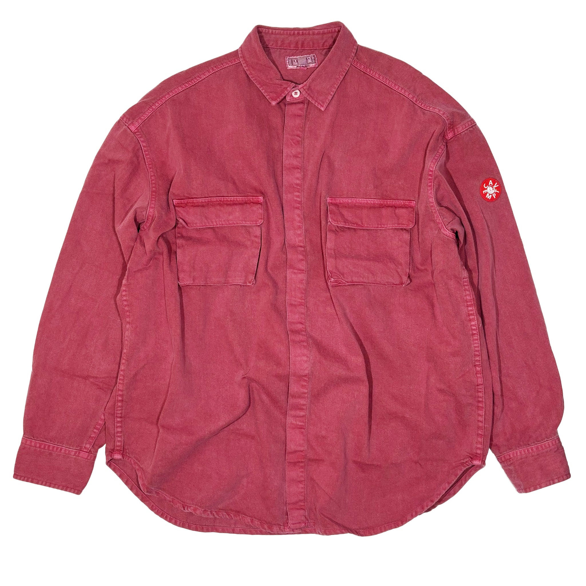Cav Empt Over Dye Colour Denim Big Shirt Red