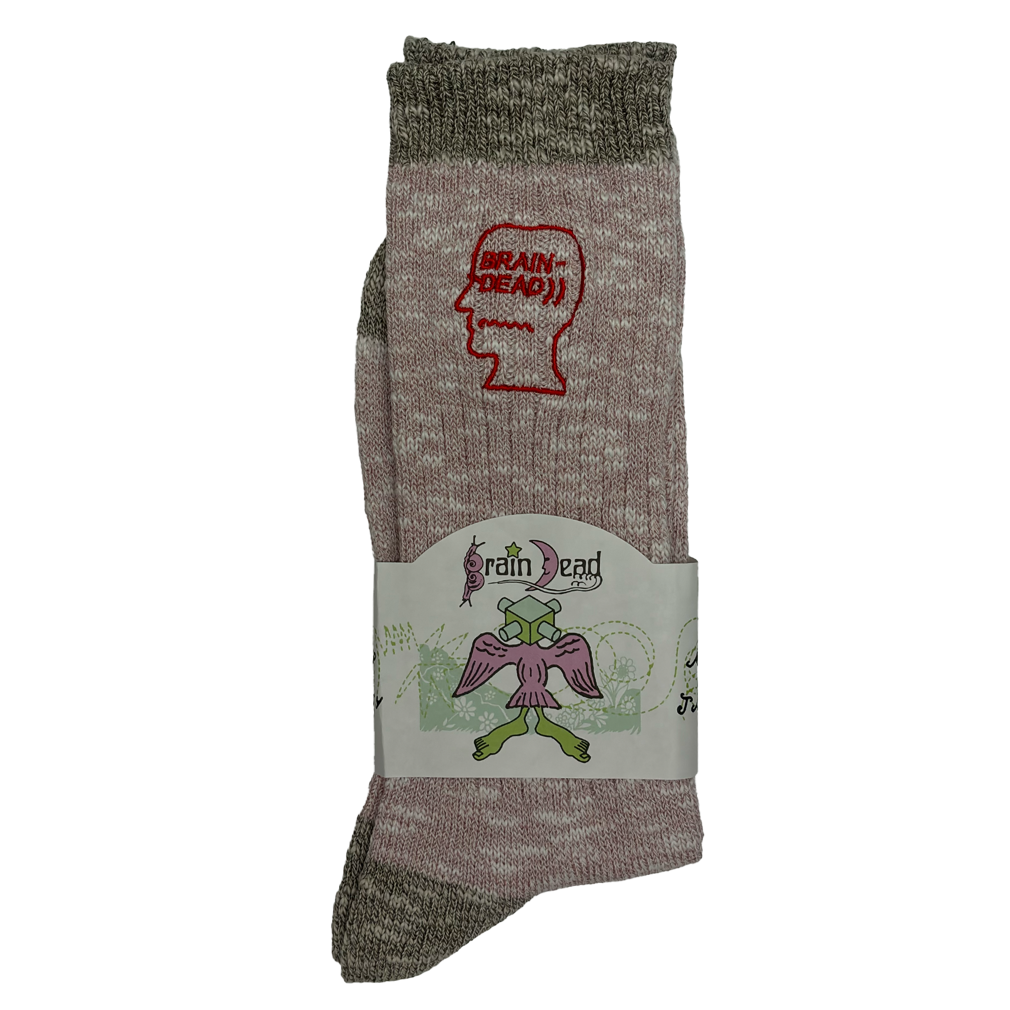 Brain Dead Marled Logo Socks Pink