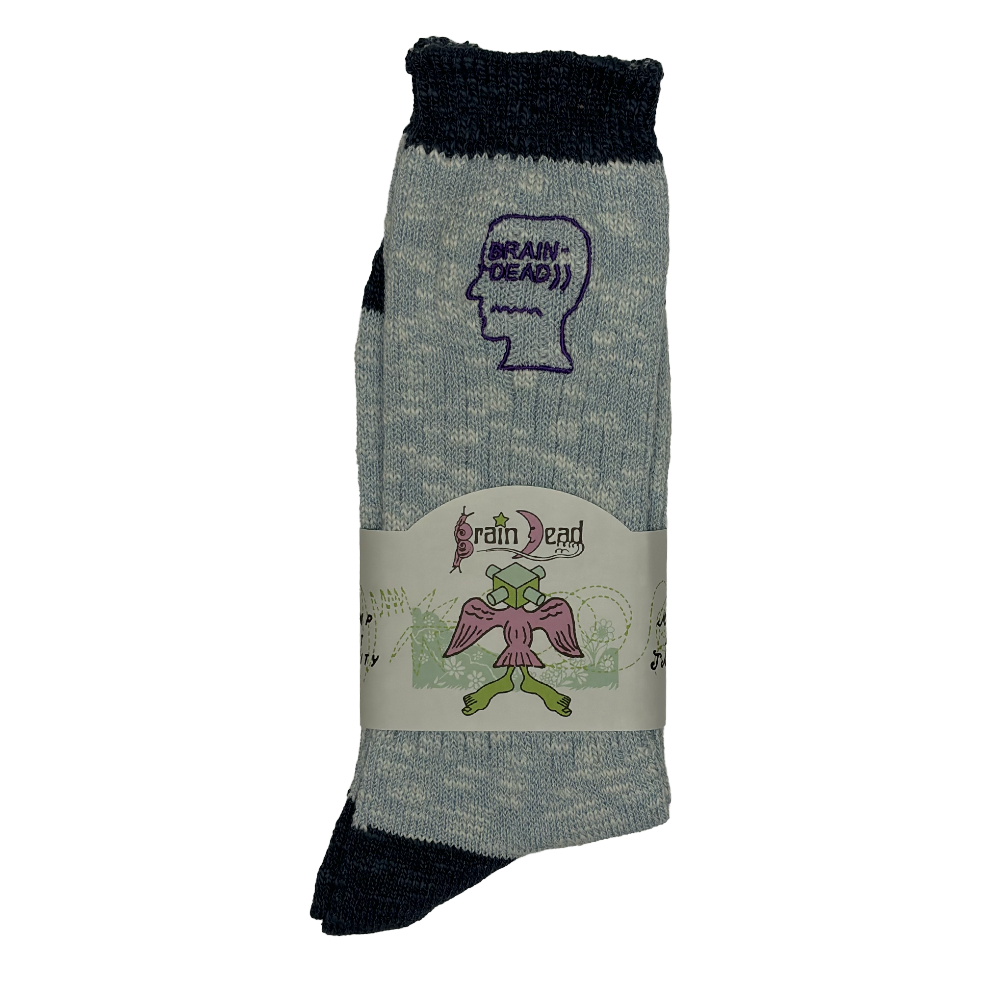 Brain Dead Marled Logo Socks Blue