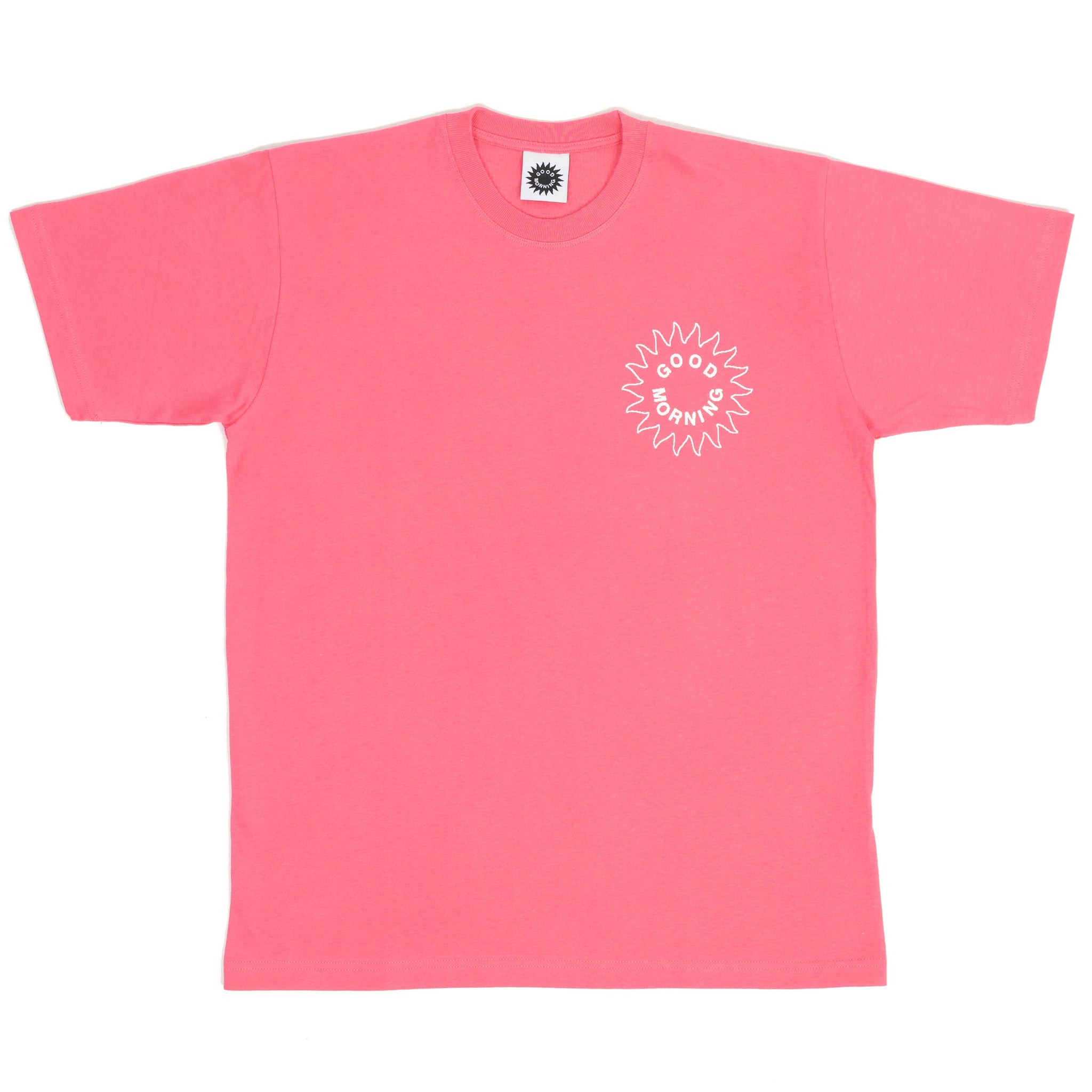 Good Morning Tapes Sun Logo SS Tee Bubblegum – Out Of Joint Records