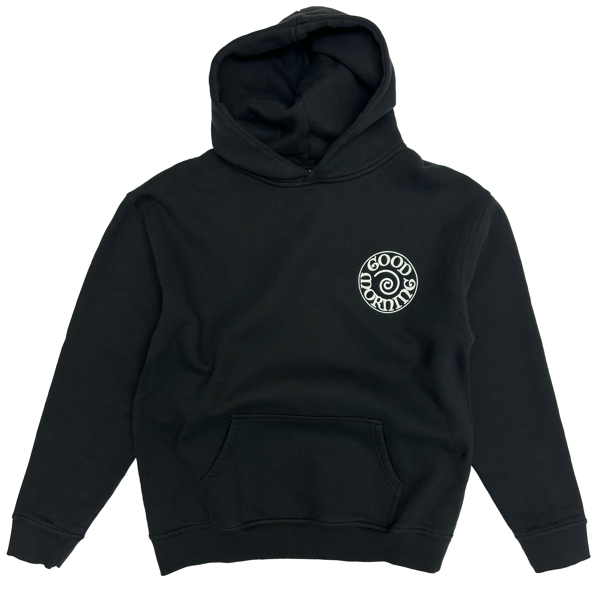 Good Morning Tapes Spiral Logo Fleece Hoodie Black