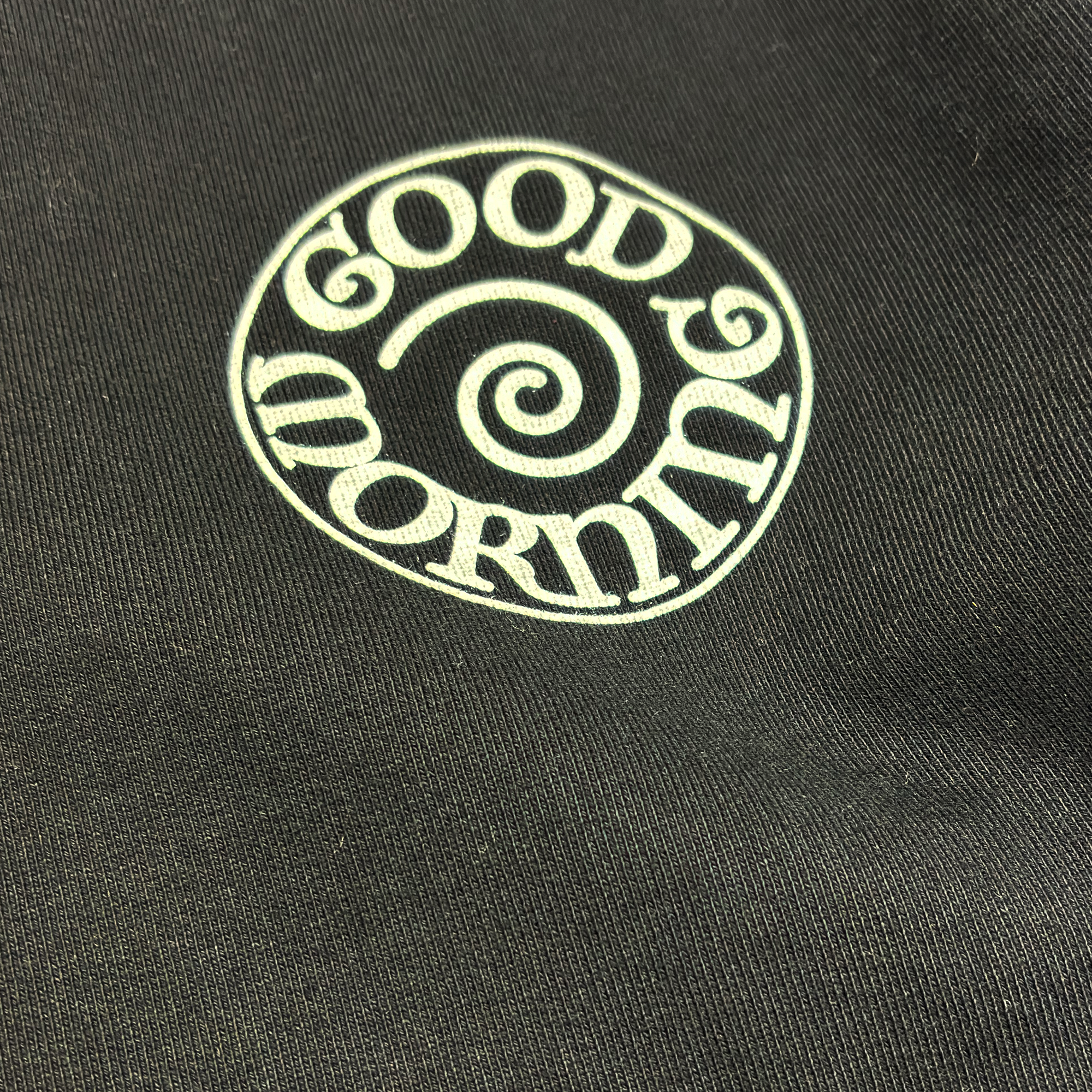 Good Morning Tapes Spiral Logo Fleece Hoodie Black