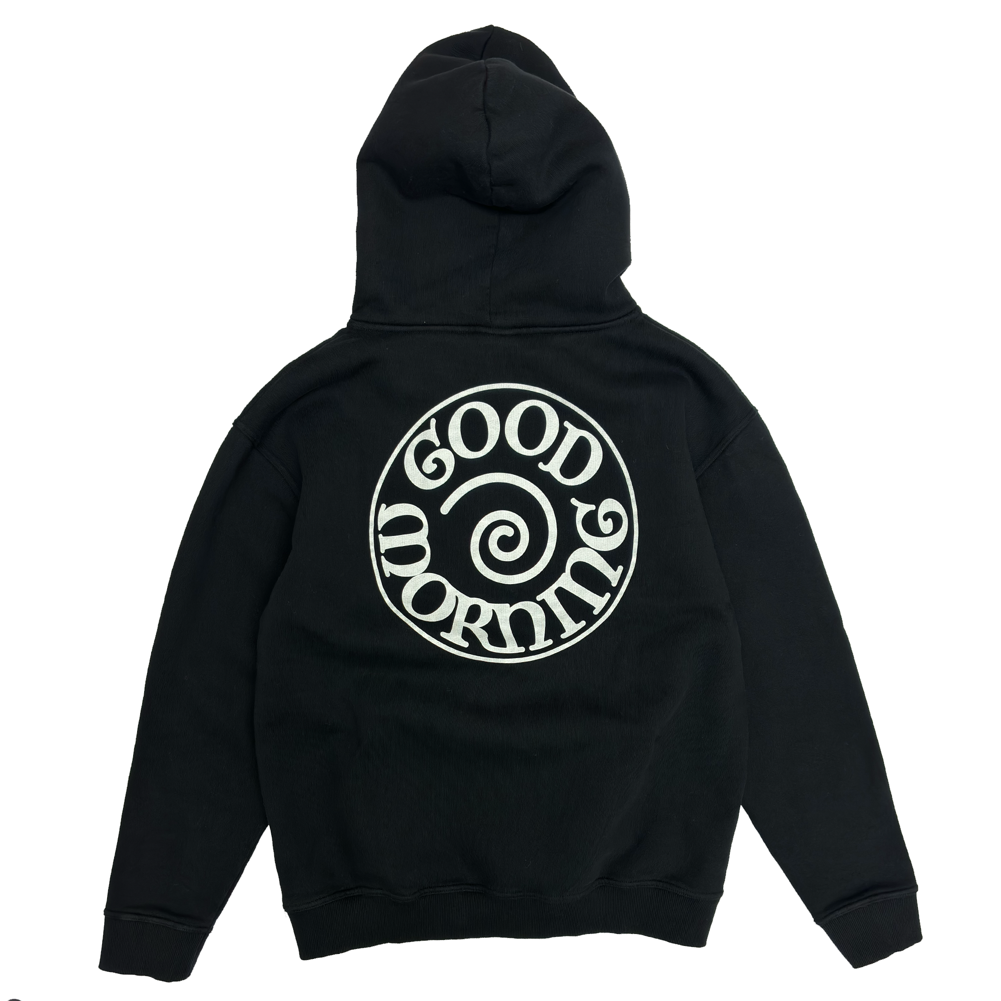 Good Morning Tapes Spiral Logo Fleece Hoodie Black