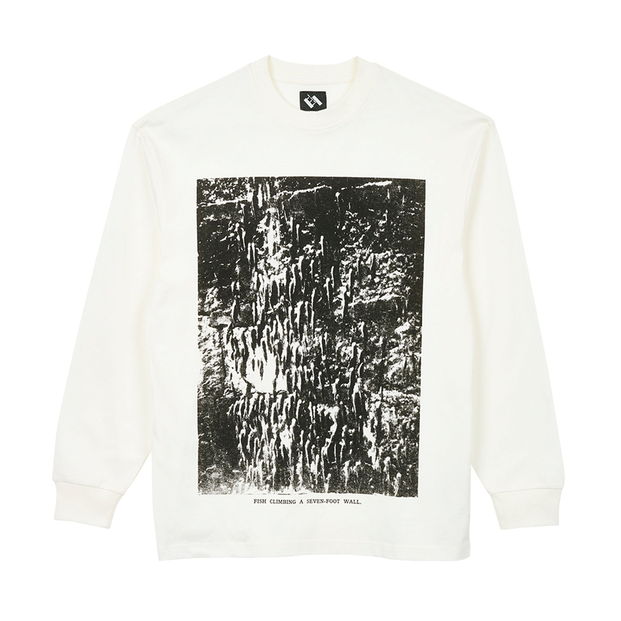 The Trilogy Tapes Fish Climbing Up A 7 Foot Wall Longsleeve White