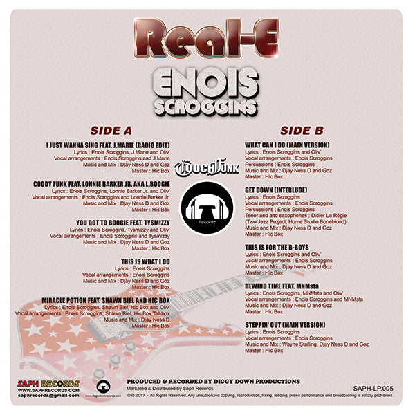 Enois Scroggins & The Touch Funk : Real-E (LP, Album, Ltd)