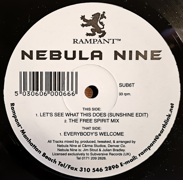 Nebula Nine : Let's See What This Does (12")