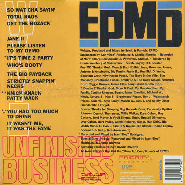 EPMD : Unfinished Business (2xLP, Album, RE)