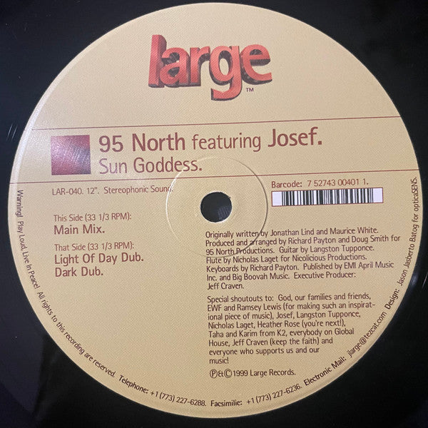 95 North Featuring Josef : Sun Goddess (12")