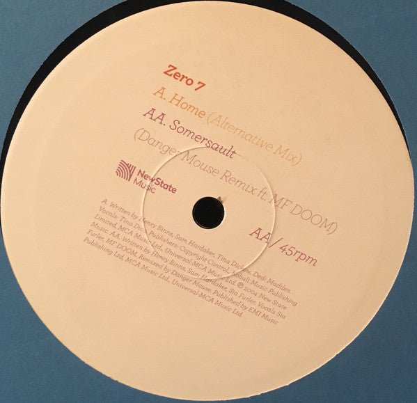 Zero 7 : Home / Somersault (10", RSD, Single)