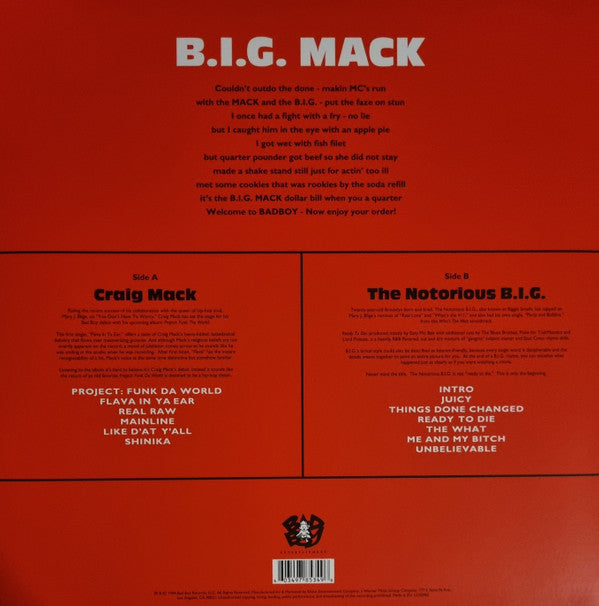 Craig Mack / The Notorious B.I.G.* : B.I.G. Mack (RSD, Ltd, RE + LP, Smplr + Cass, Smplr)