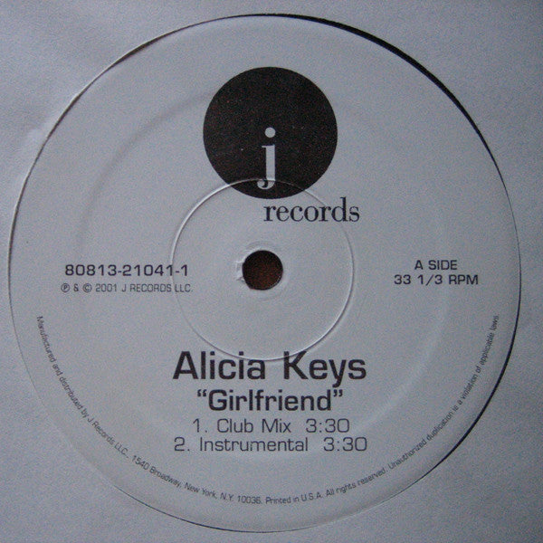Alicia Keys : Girlfriend (12", Single)