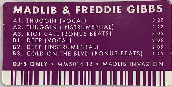 Freddy Gibbs* & Madlib : Thuggin' (12", EP, M/Print)