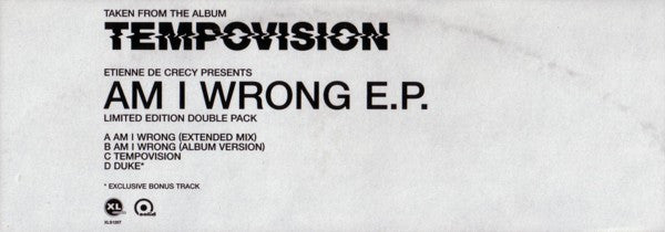 Etienne De Crecy* : Am I Wrong E.P. (2x12", EP, Ltd)