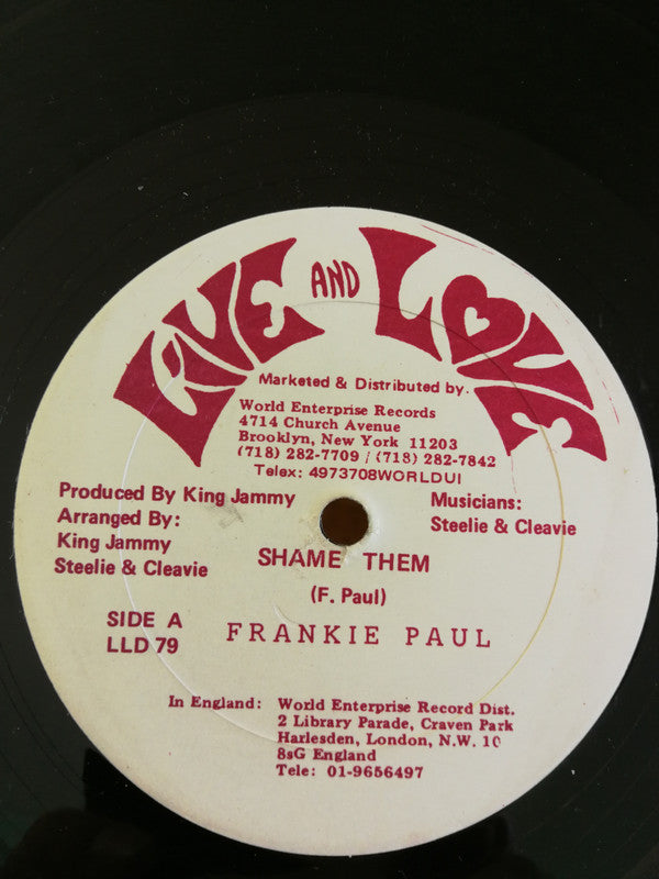 Frankie Paul : Shame Them / I Know The Score (12")