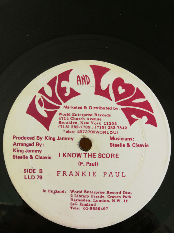 Frankie Paul : Shame Them / I Know The Score (12")