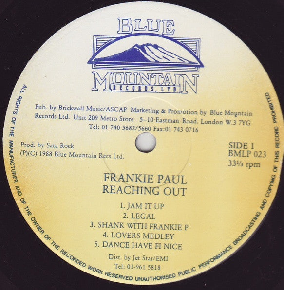 Frankie Paul : Reaching Out (LP, Album)