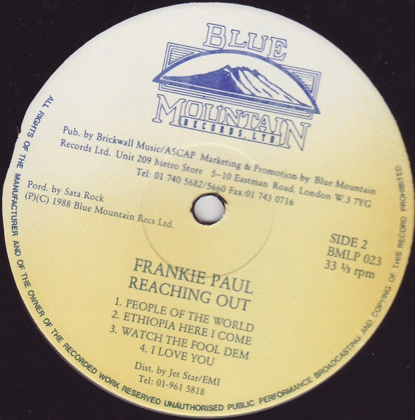 Frankie Paul : Reaching Out (LP, Album)