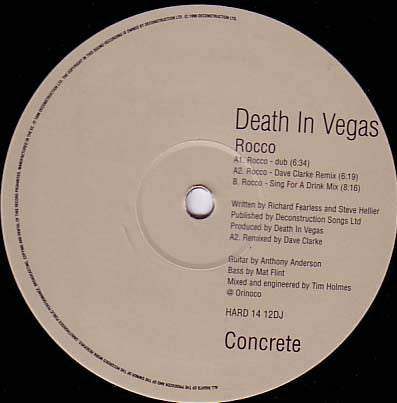 Death In Vegas : Rocco (12", Promo)