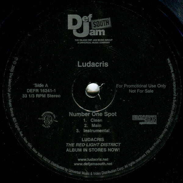 Ludacris : Number One Spot (12", Promo)