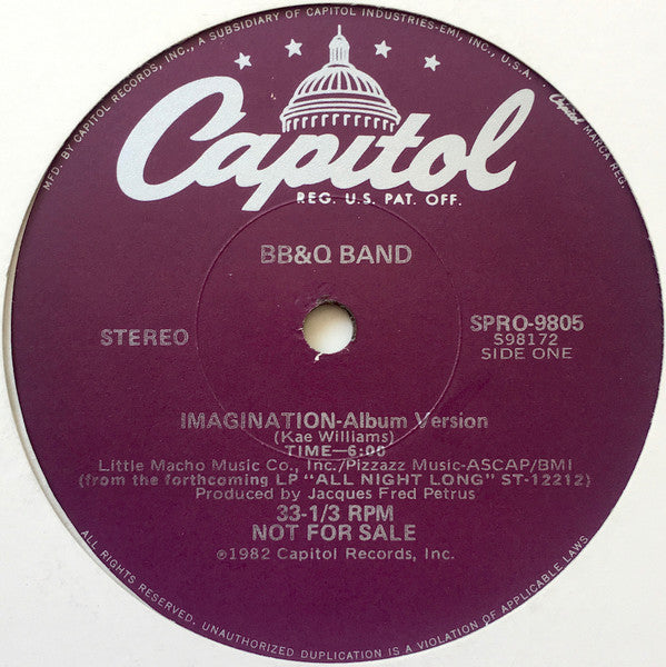 The B. B. & Q. Band* : Imagination (12", Promo)