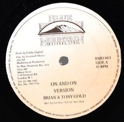 Brian & Tony Gold / Shabba Ranks & Lesley Thunder* : On And On / Gum It Done (12")