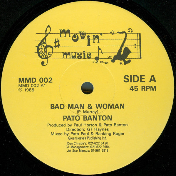 Pato Banton : Bad Man & Woman (12")