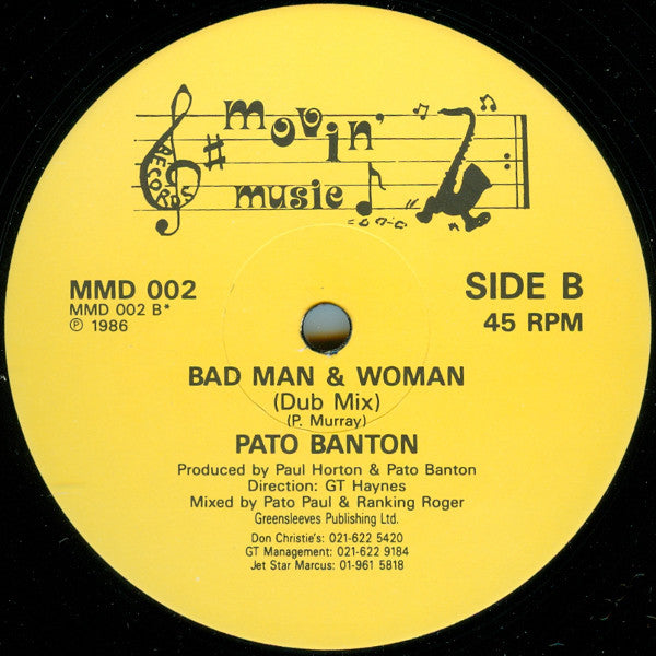 Pato Banton : Bad Man & Woman (12")