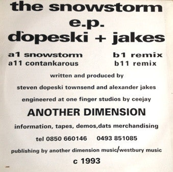 Dopeski & Jakes* : The Snowstorm E.P. (12", EP)