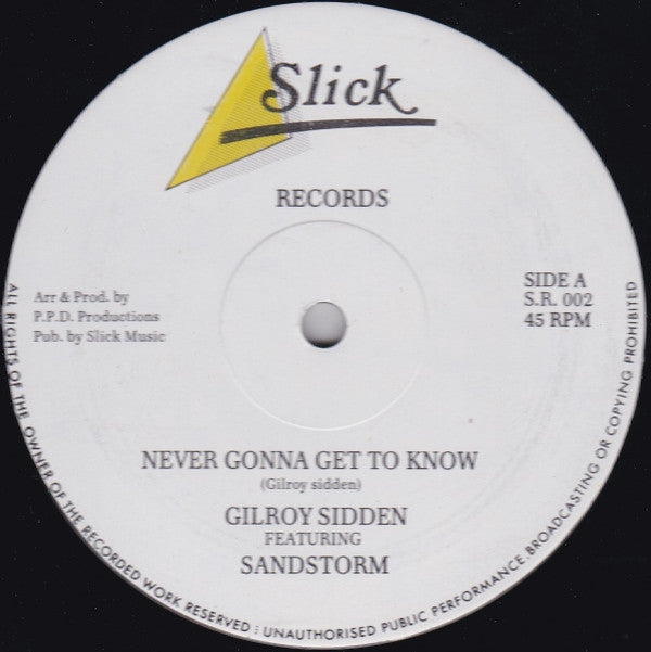Gilroy Sidden Featuring Sandstorm (3) : Never Gonna Get To Know (12")