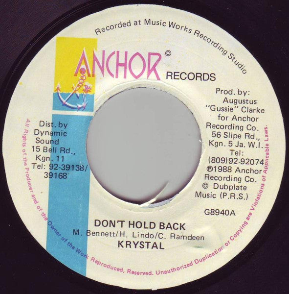 Krystal (3) : Don't Hold Back (7")