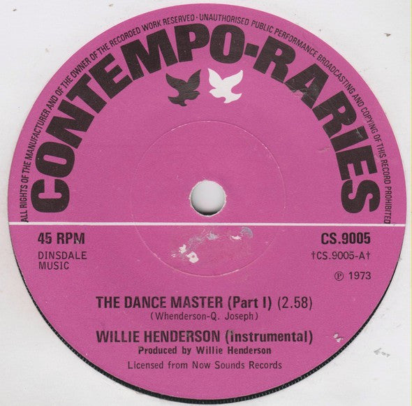 Willie Henderson : The Dance Master (7", Single, RE, Sol)