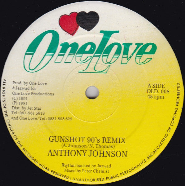 Anthony Johnson : Gunshot 90's Remix (12")