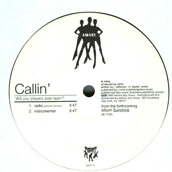 Amari : Callin' (Will You Players Ever Learn?) (12")