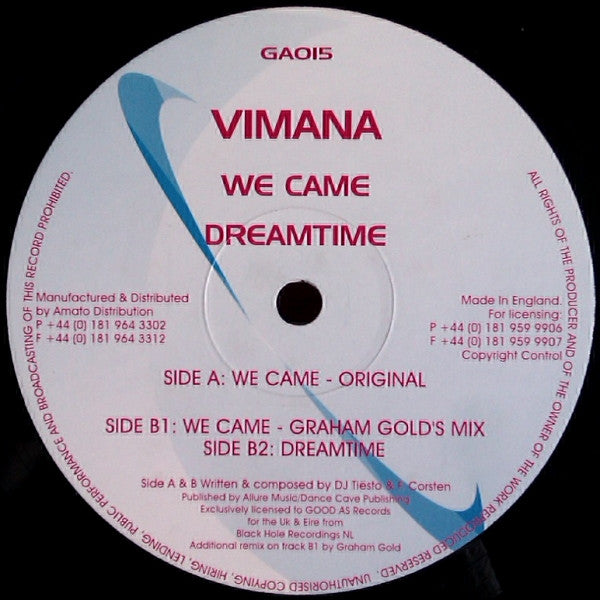 Vimana : We Came / Dreamtime (12")