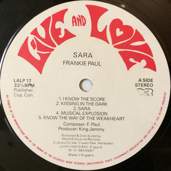 Frankie Paul : Sara (LP)