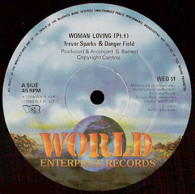 Trevor Sparks & Danger Field (2) : Woman Loving (12")