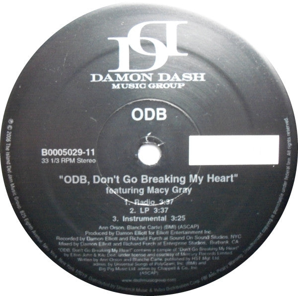 ODB* : ODB, Don't Go Breaking My Heart (12")