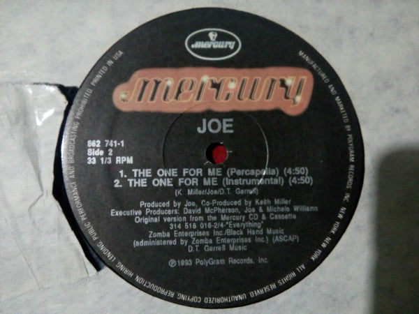 Joe : The One For Me (12", Single)