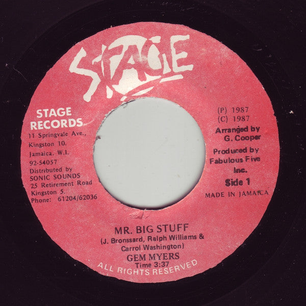 Gem Myers : Mr. Big Stuff (7")
