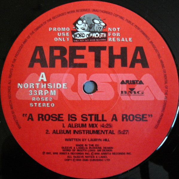 Aretha* : A Rose Is Still A Rose (12", Promo)