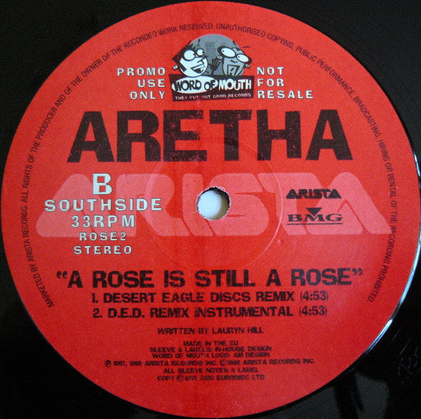 Aretha* : A Rose Is Still A Rose (12", Promo)