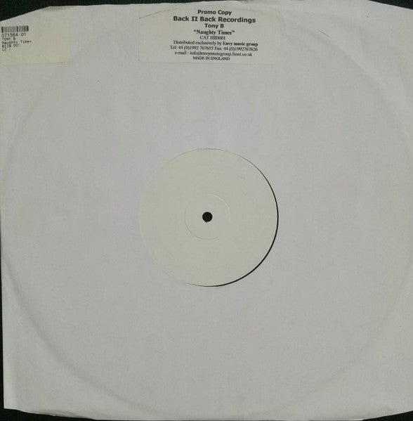 Tony B (14) : Naughty Times (12", S/Sided, Promo)