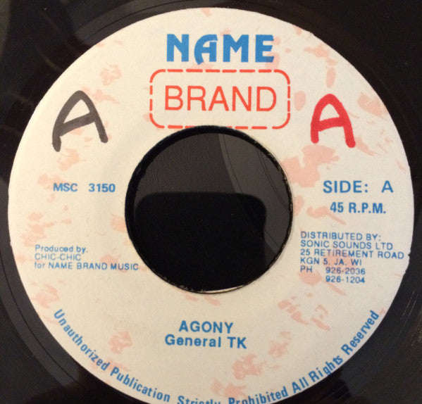 General T K* : Agony (7", Single)
