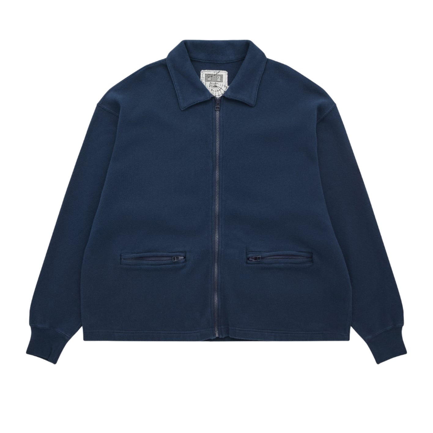 Cav Empt DBL Knit Collared Zip Up Navy