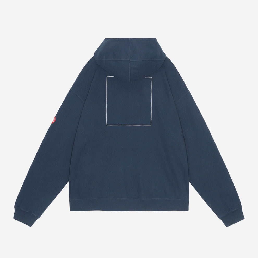 Cav Empt Neck Snap DBL Knit Hoody Navy