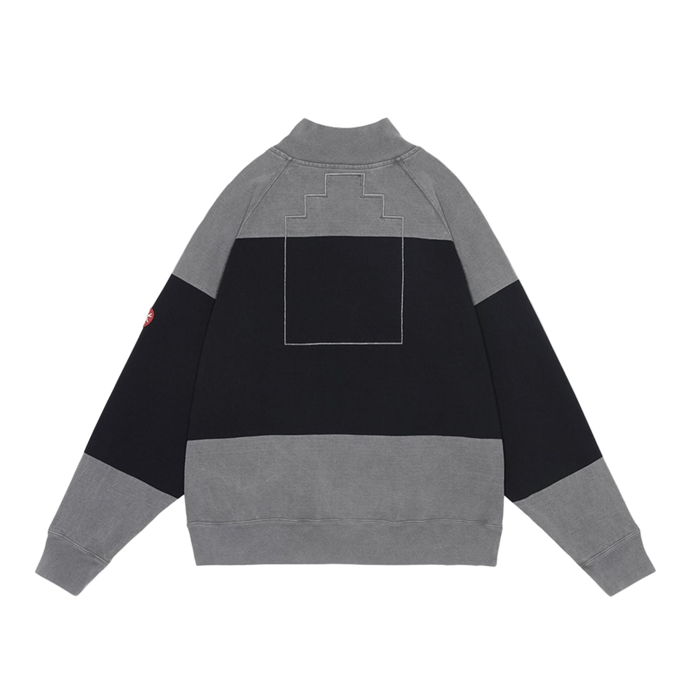 Cav Empt Overdye Stripe Half Zip Grey