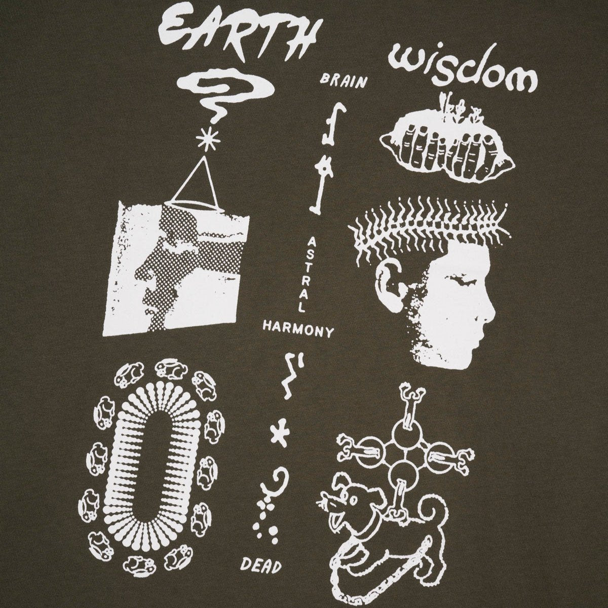 Brain Dead Earth Wisdom Longsleeve T-Shirt Dark Green