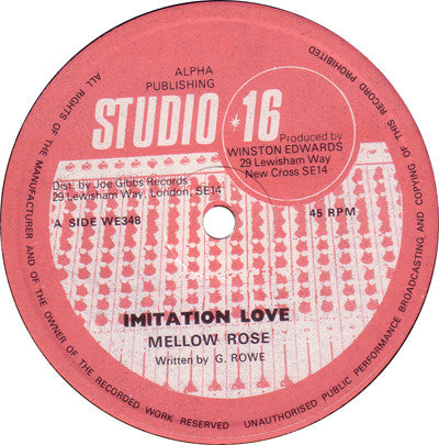 Mellow Rose - Imitation Love / Dub And Rub Ina Imitation Way