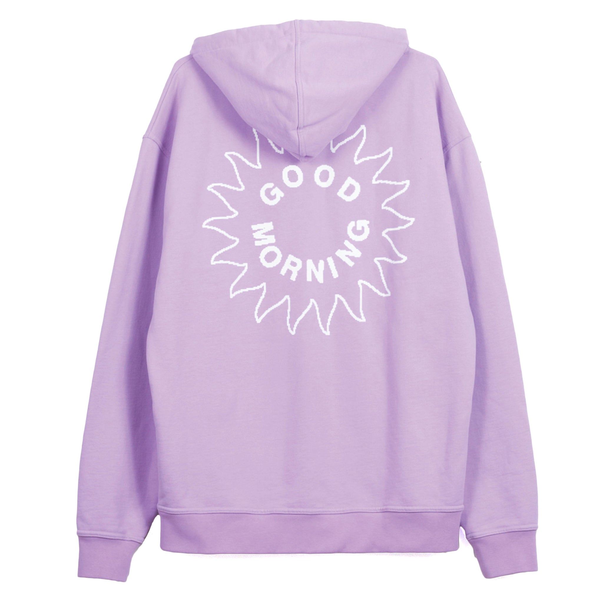 Good Morning Tapes Sun Logo Pullover Fleece Hood Lavender